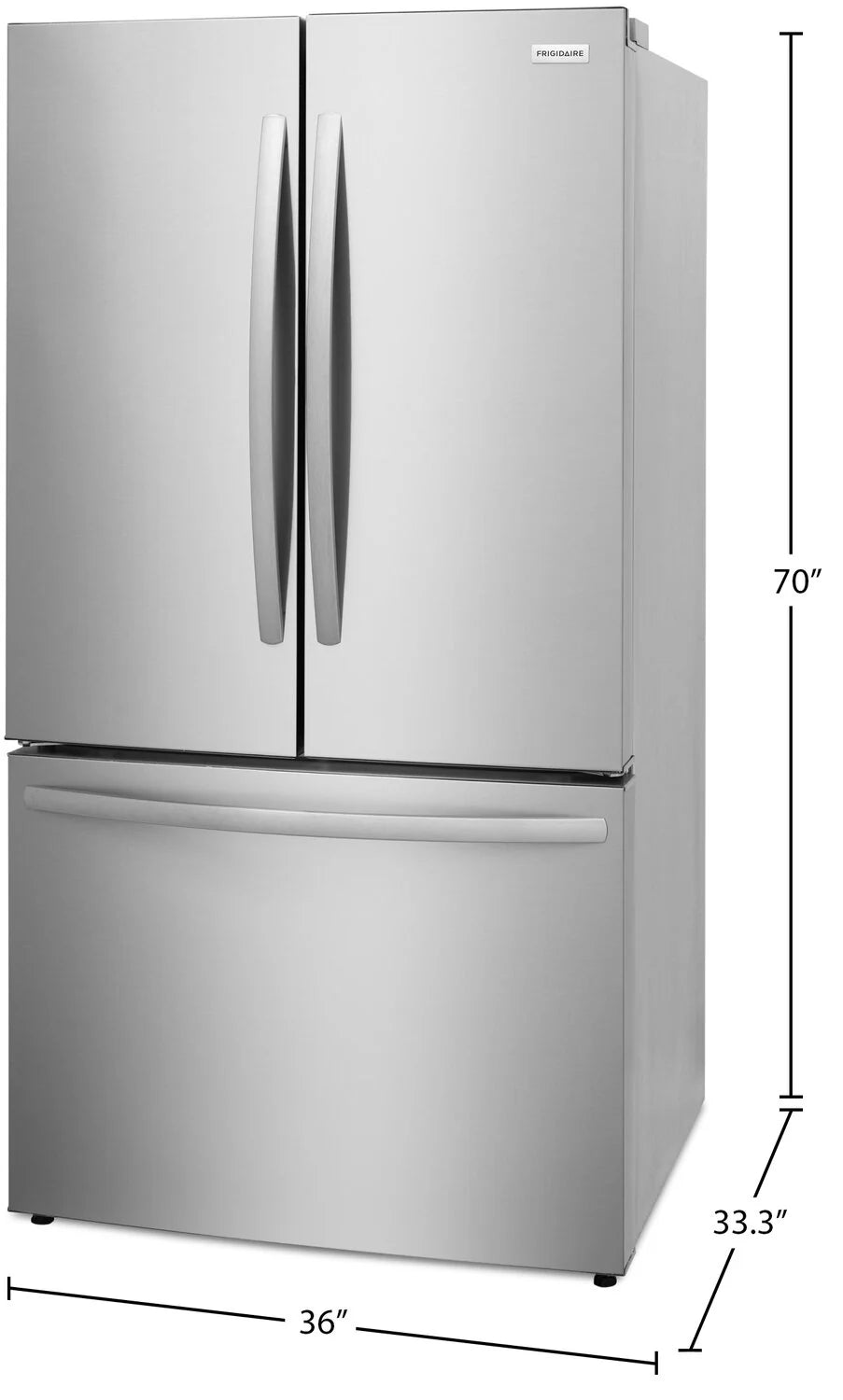 Réfrigérateur Frigidaire 29 pi³ Portes Françaises Inox