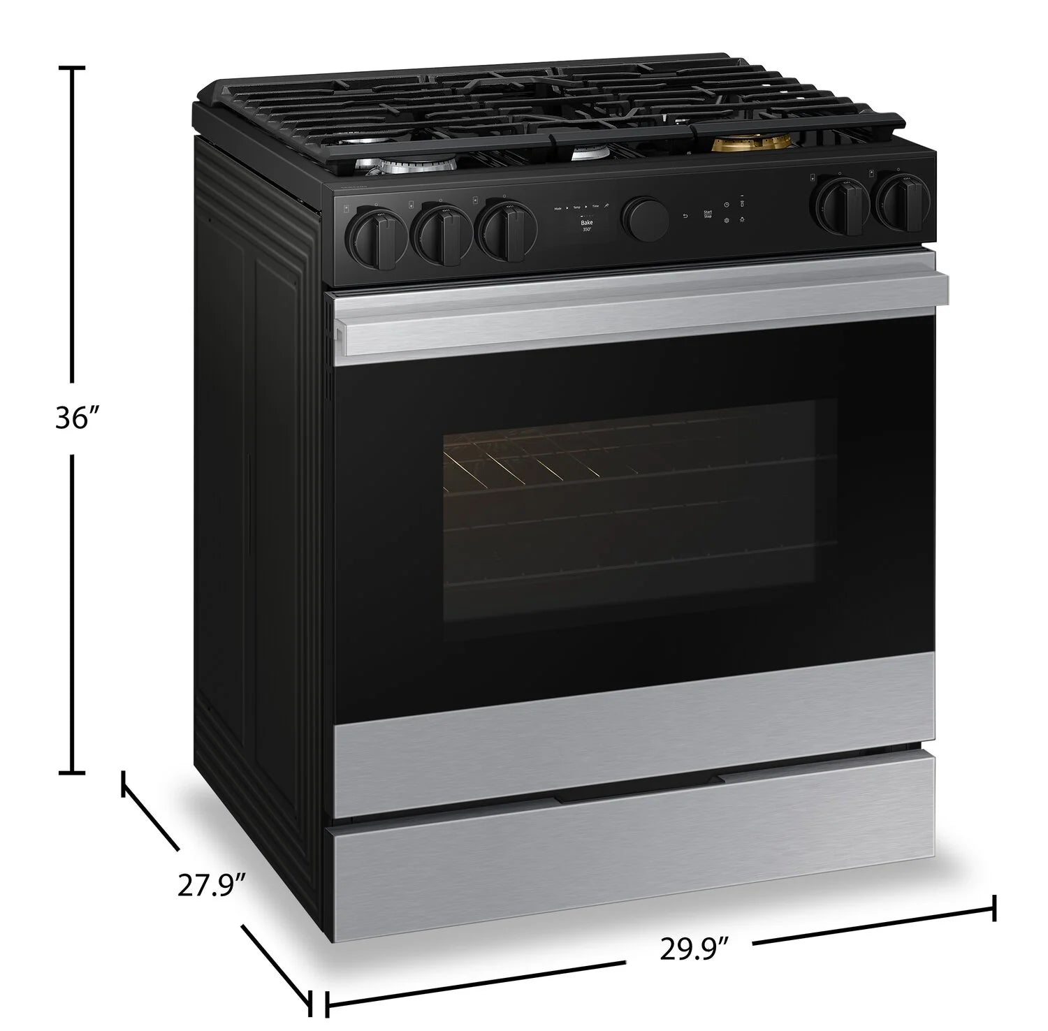 Cuisinière Samsung Bespoke Gaz 6 pi³ Air Sous Vide NSG6DG8500