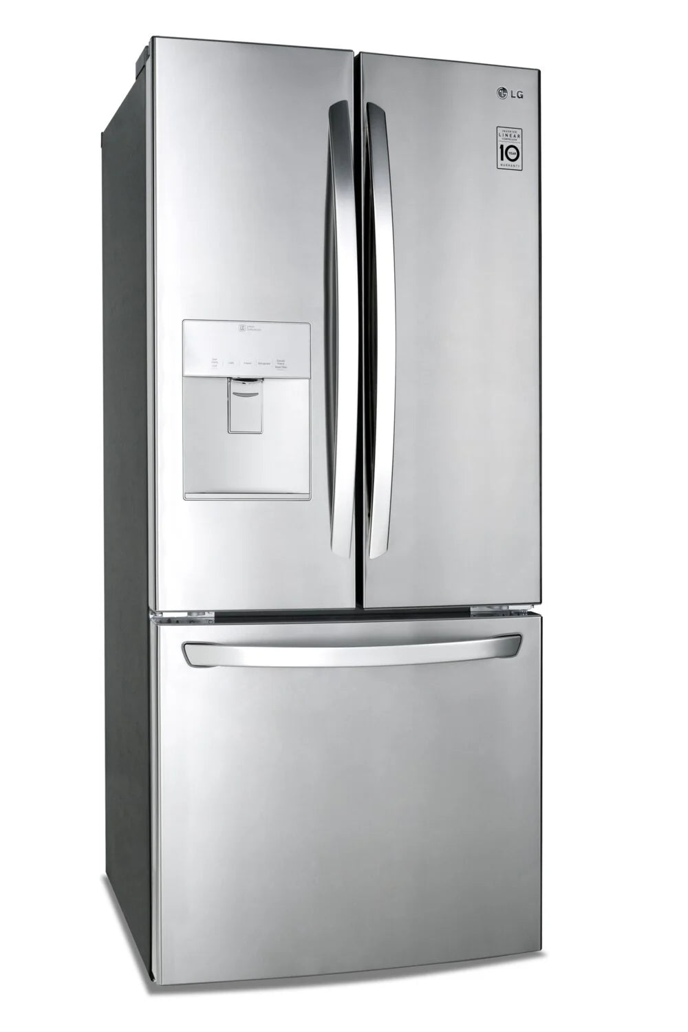 Réfrigérateur LG 30" 21,8 pi³ Portes Françaises Inox avec Distributeur Eau LRFWS2200S