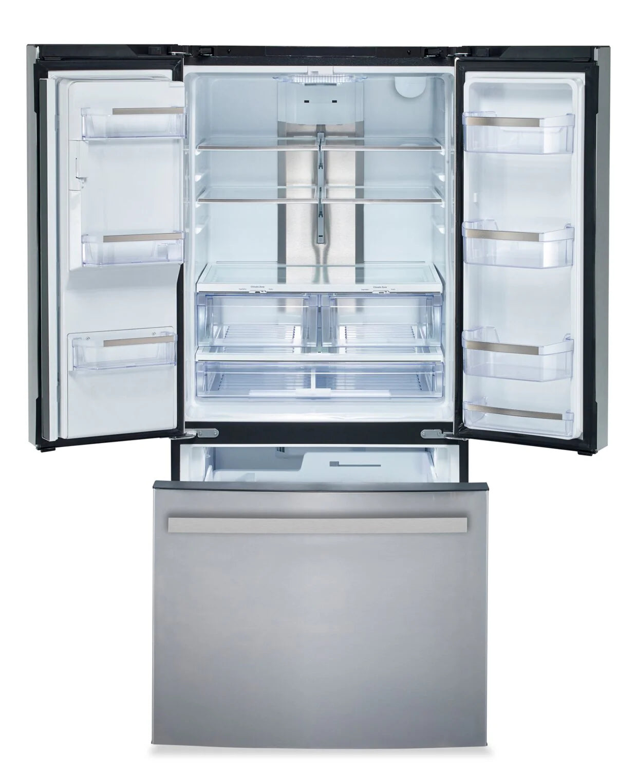Réfrigérateur GE 17,5 pi³ Portes Françaises Inox 33 po