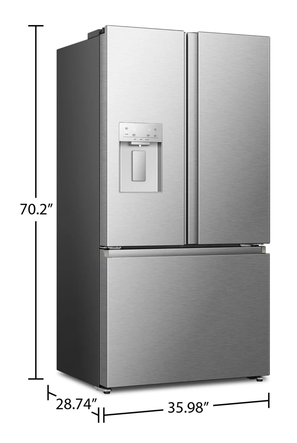 Réfrigérateur Hisense 22,4 pi³ Portes Françaises Inox 36"