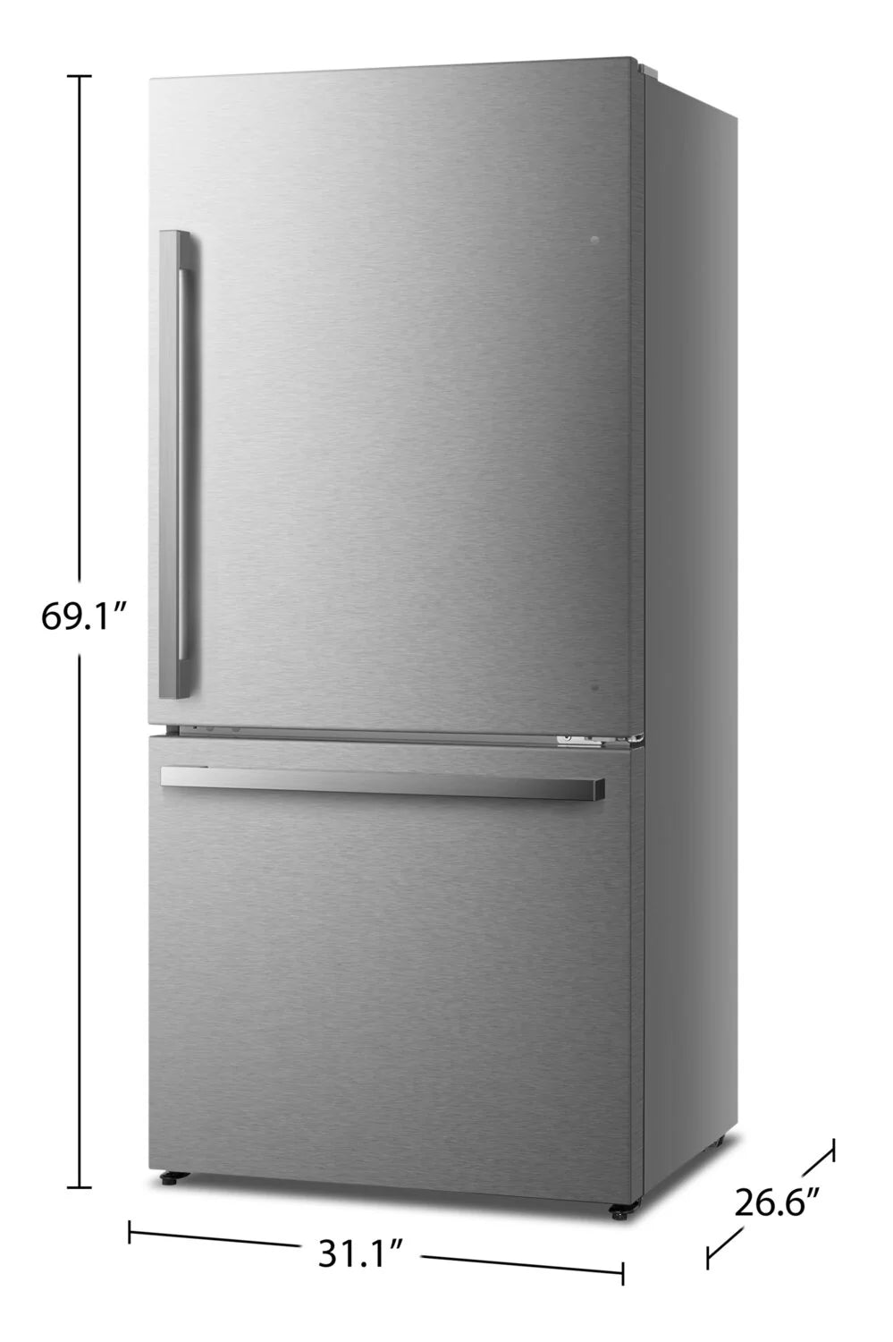 Réfrigérateur Hisense 17 pi³ Congélateur Bas Blanc 31"