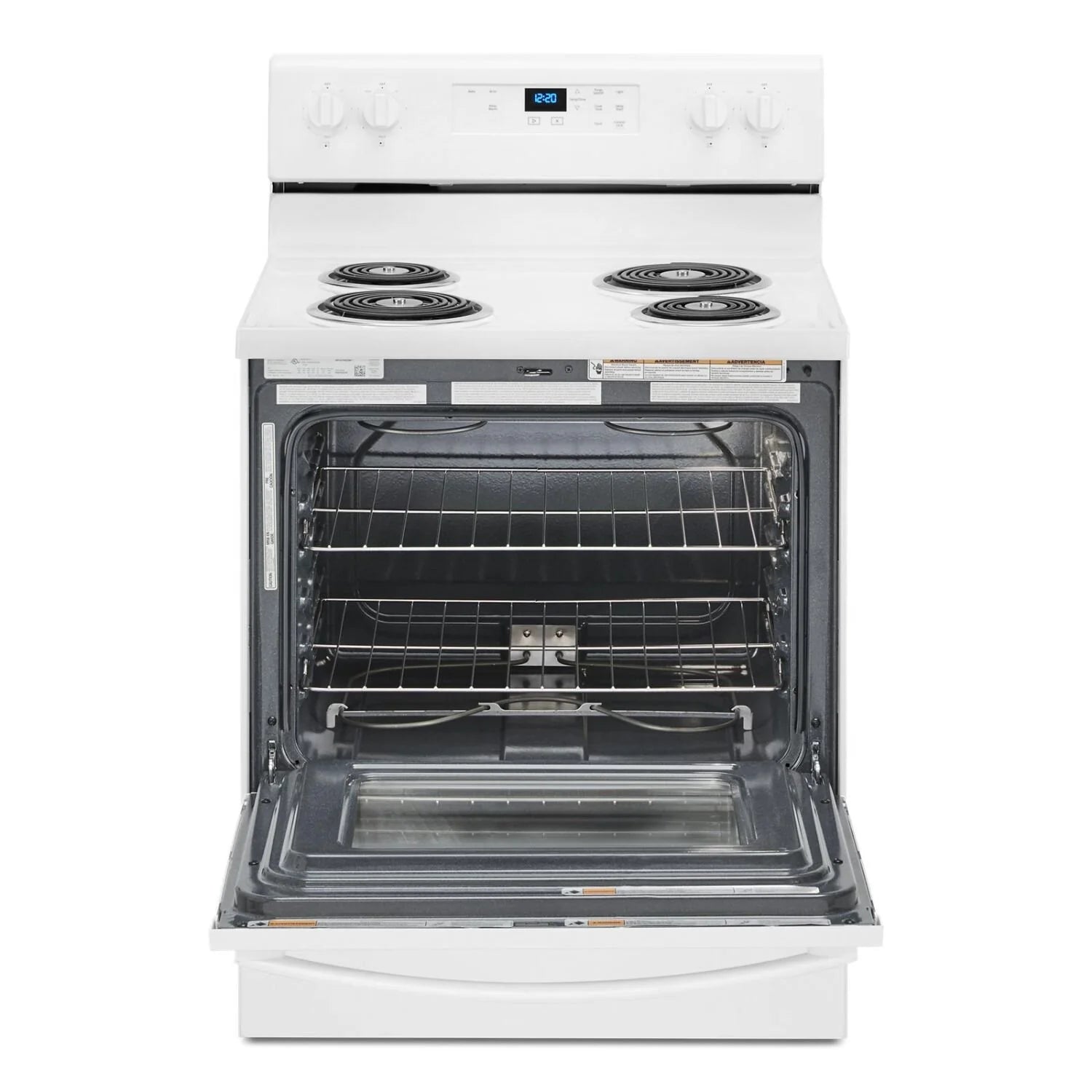 Cuisinière électrique Whirlpool 30 po 4,8 pi³ blanche à serpentins SpillGuard YWFC150M0JW