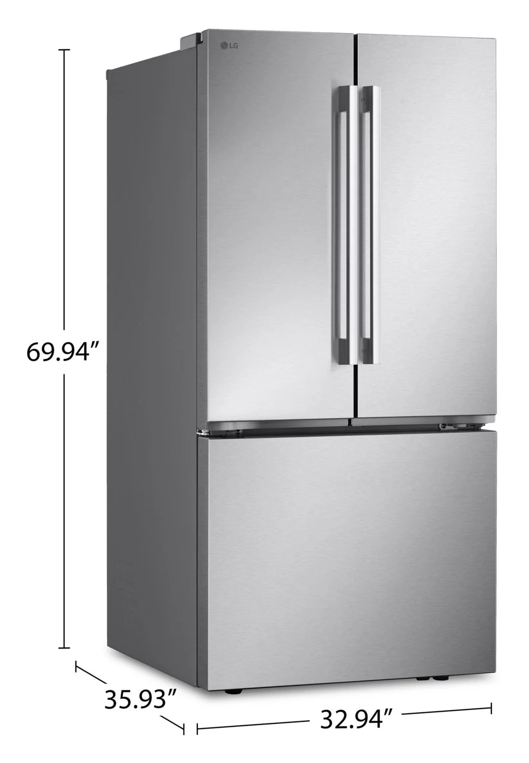 Réfrigérateur LG 25 pi³ Portes Françaises 33" Inox Wi-Fi