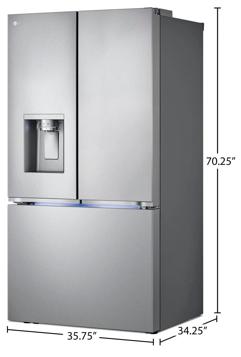 Réfrigérateur LG 31 pi³ Portes Françaises 36" 4 Types Glace