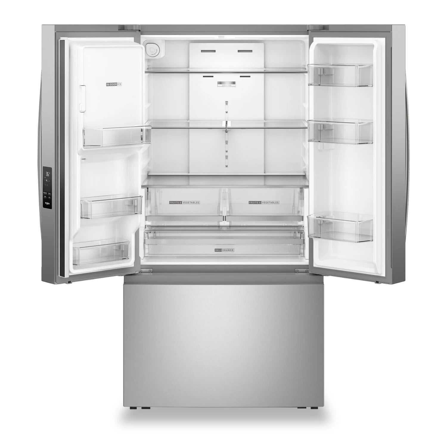 Réfrigérateur Whirlpool 30 pi³ Portes Françaises 36" Inox
