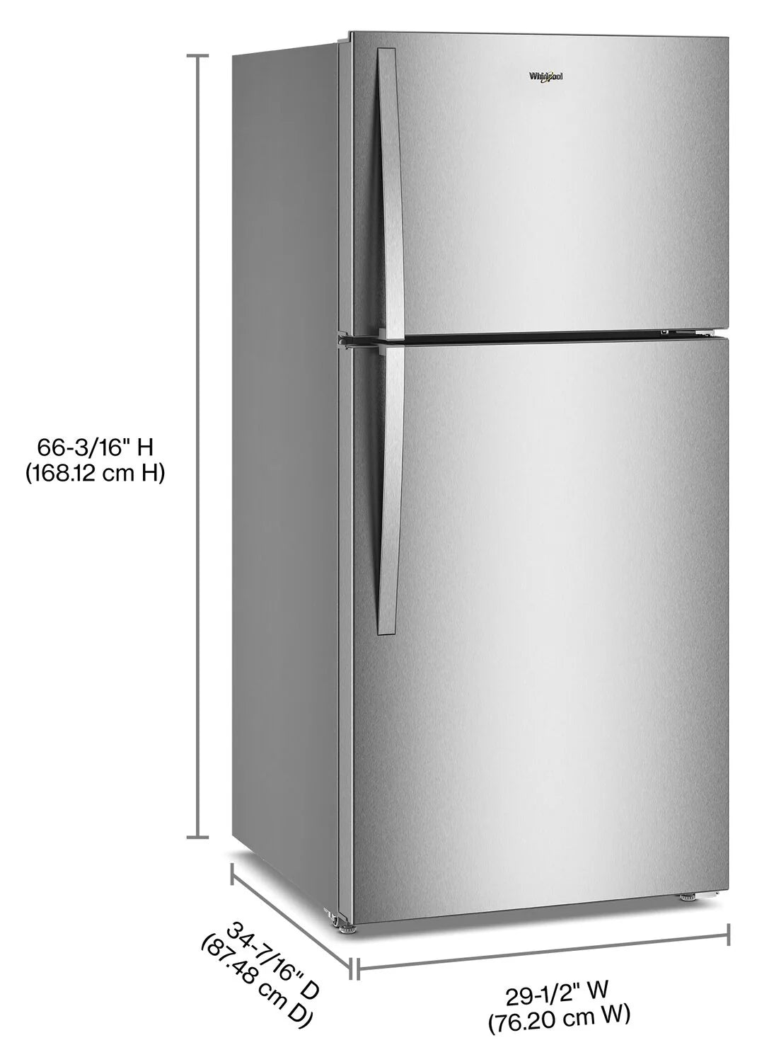 Réfrigérateur Whirlpool 19,3 pi³ Inox 30 po WRTX7419SZ