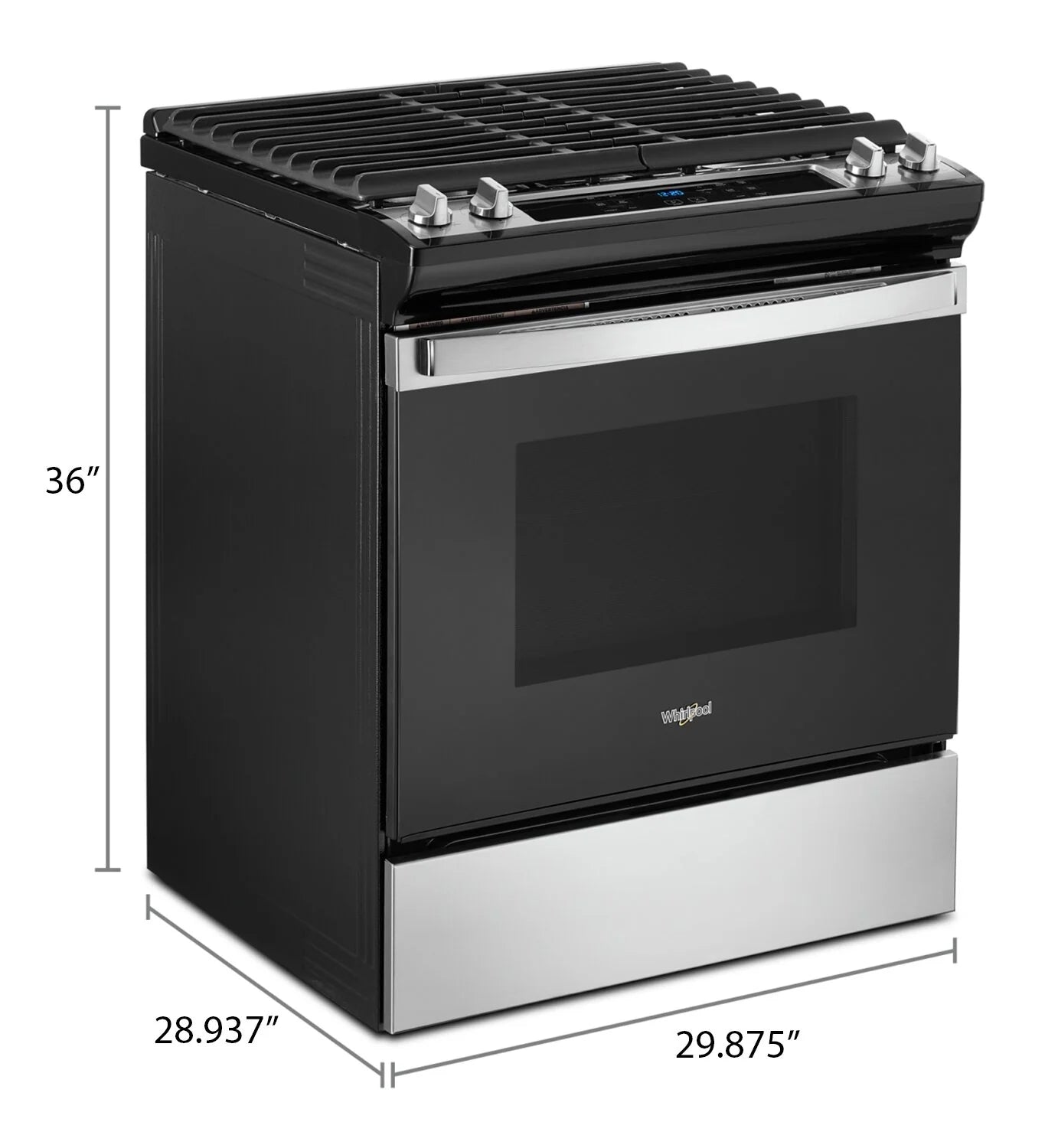 Cuisinière à gaz encastrable Whirlpool WEG515S0LS en acier inoxydable de 5 pi³