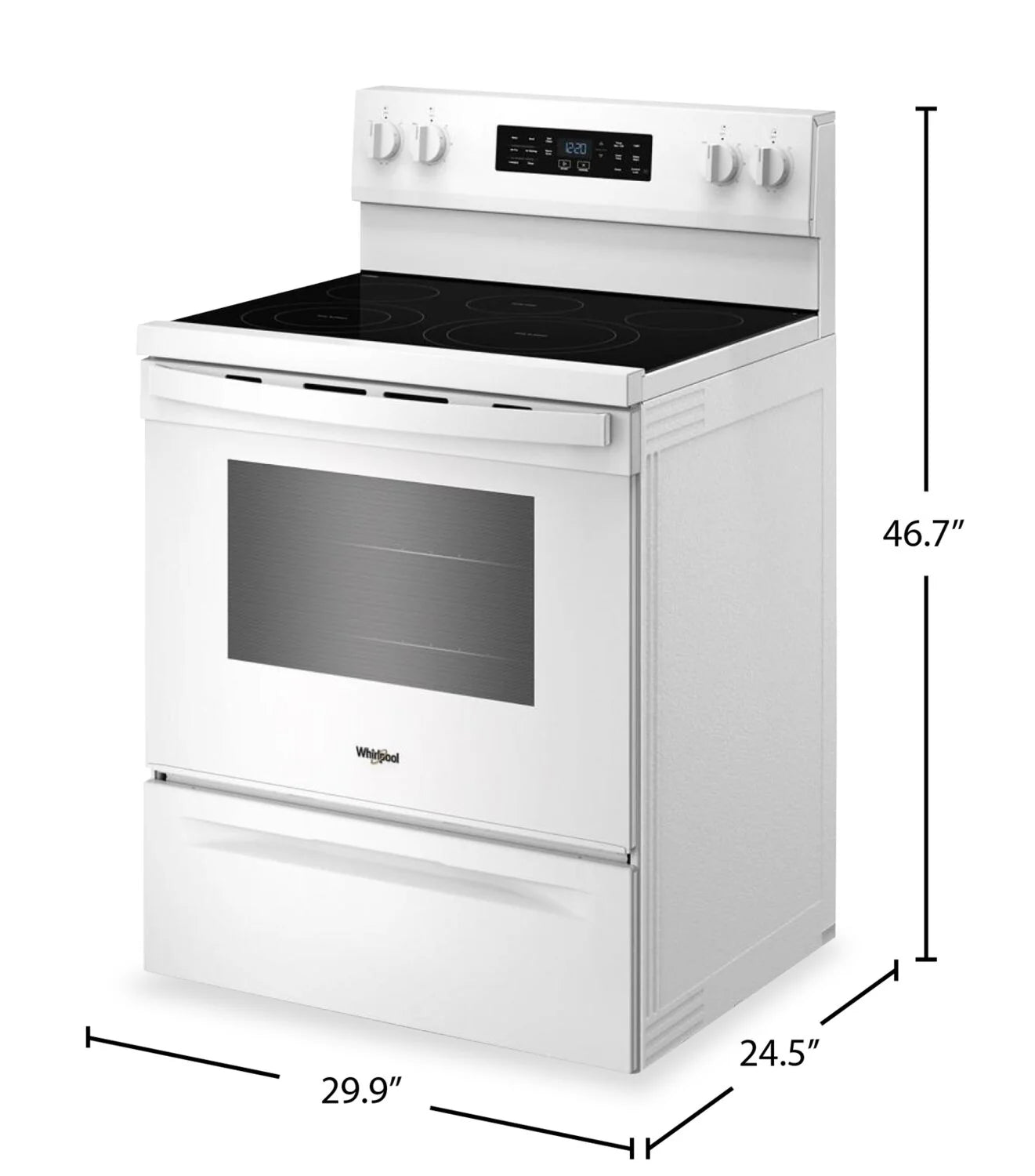 Cuisinière Whirlpool 5,3 pi³ Friteuse à air Blanc YWFES5730SW
