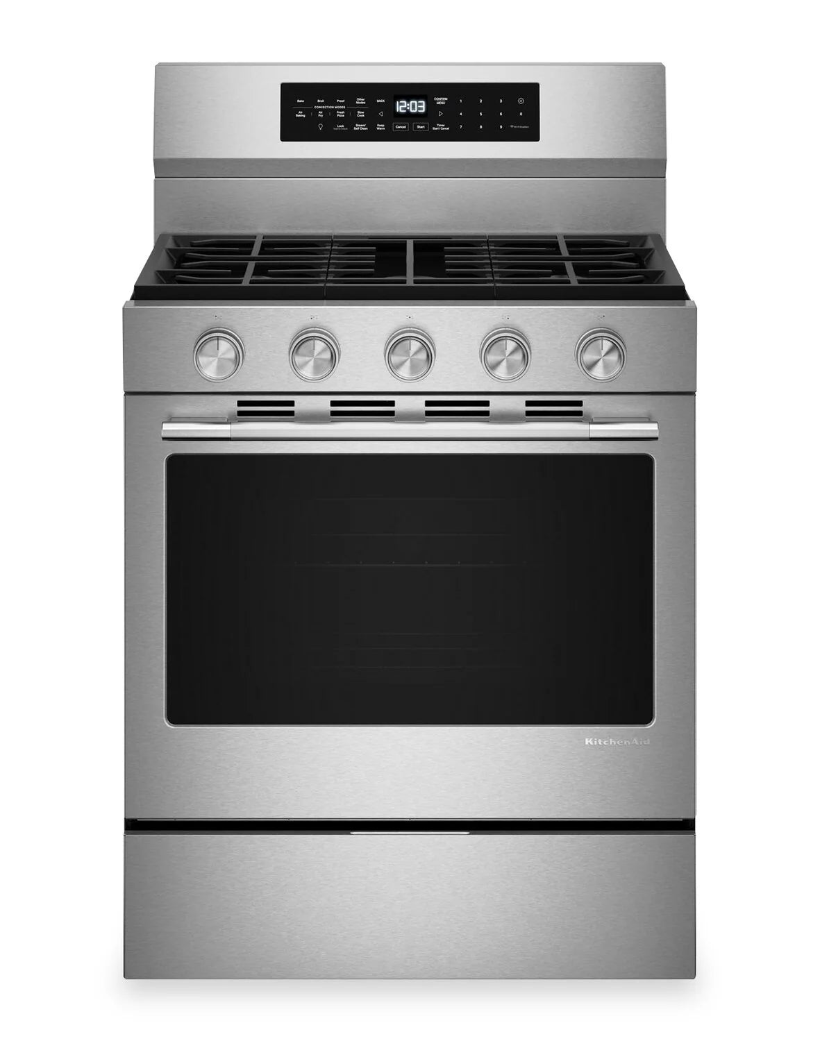 Cuisinière KitchenAid Gaz 5 pi³ Inox Anti-Trace KFGS530SPS