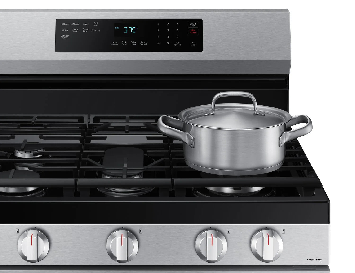 Cuisinière Samsung 30" 6 pi³ Gaz Intelligente Wi-Fi Friture à Air Inox NX60A6511SS