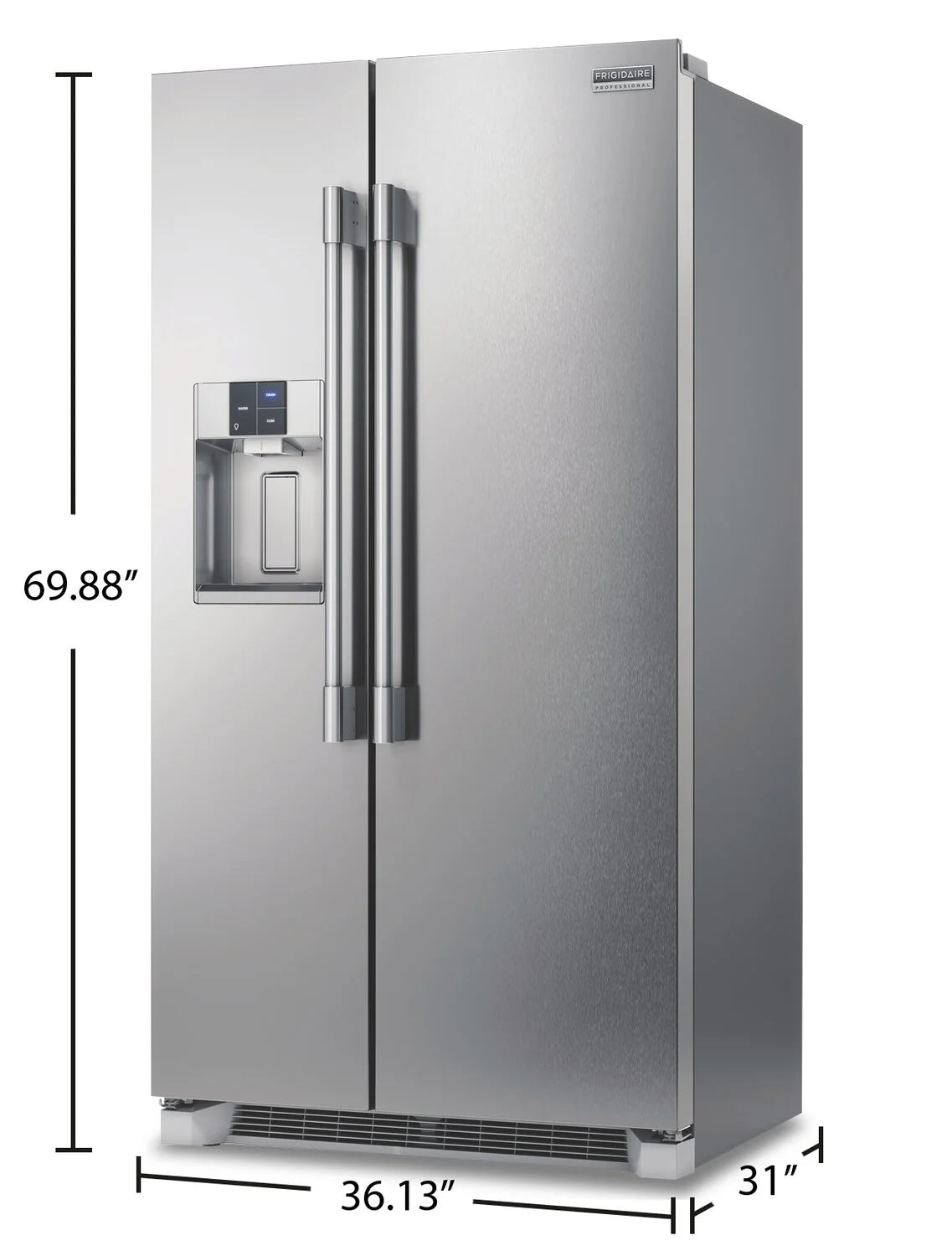 Réfrigérateur professionnel Frigidaire 36 po, 22,3 pi³, côte à côte, profondeur de comptoir PRSC2222AF