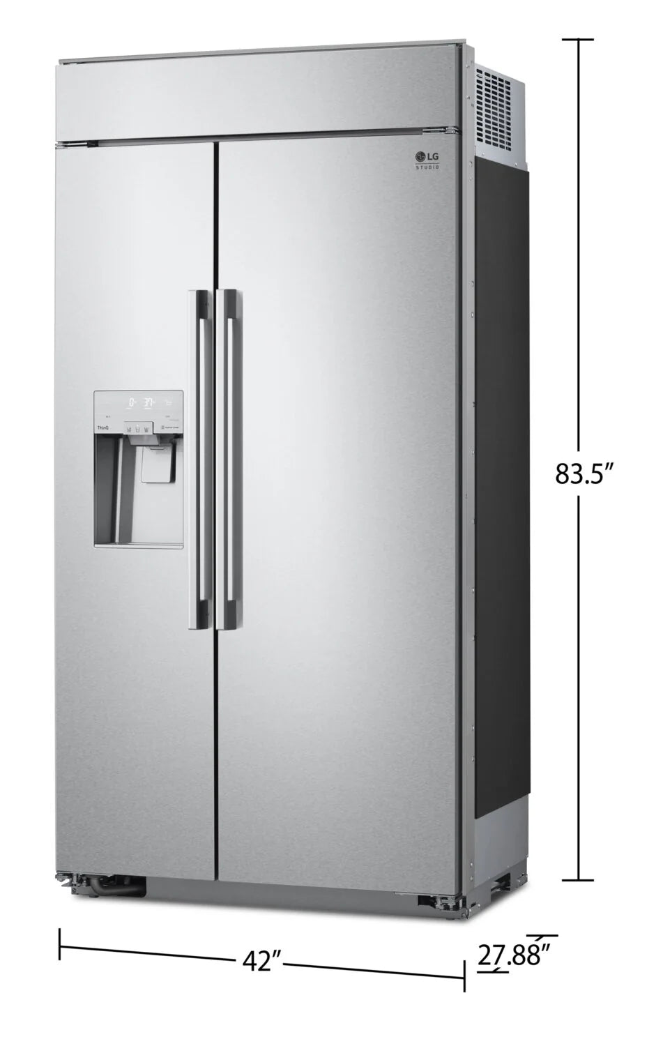 LG Studio 42" 25.6 cu. ft. Built-In Side-by-Side Refrigerator with Smudge-Proof Stainless Steel SRSXB2622S