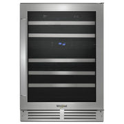 Whirlpool Cellier à vin 24 po, 46 bouteilles, 2 zones, Acier inoxydable anti-traces WUW55X24HS