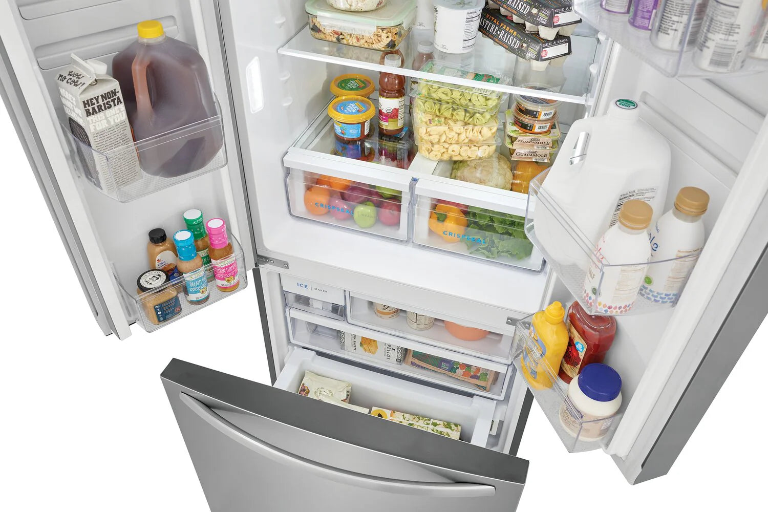 Réfrigérateur Frigidaire 31" 17,6 pi³ Portes Françaises Prof. Comptoir Acier Brossé FRFG1723AV