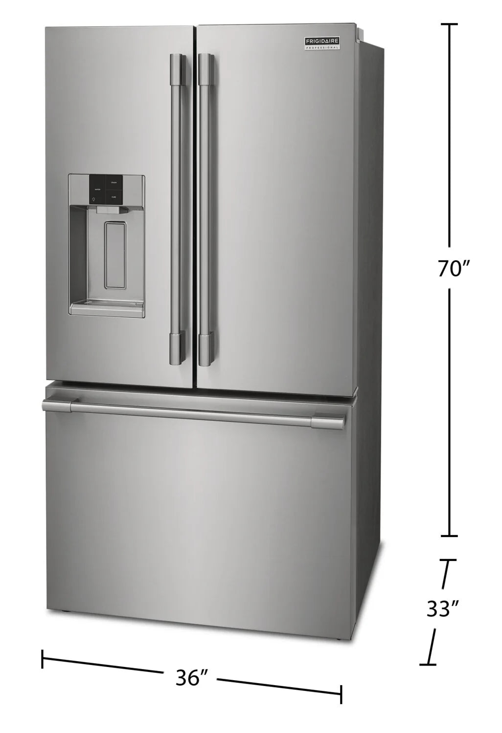 Réfrigérateur Frigidaire Professional 36" 27,8 pi³ Portes Françaises Inox PRFS2883AF
