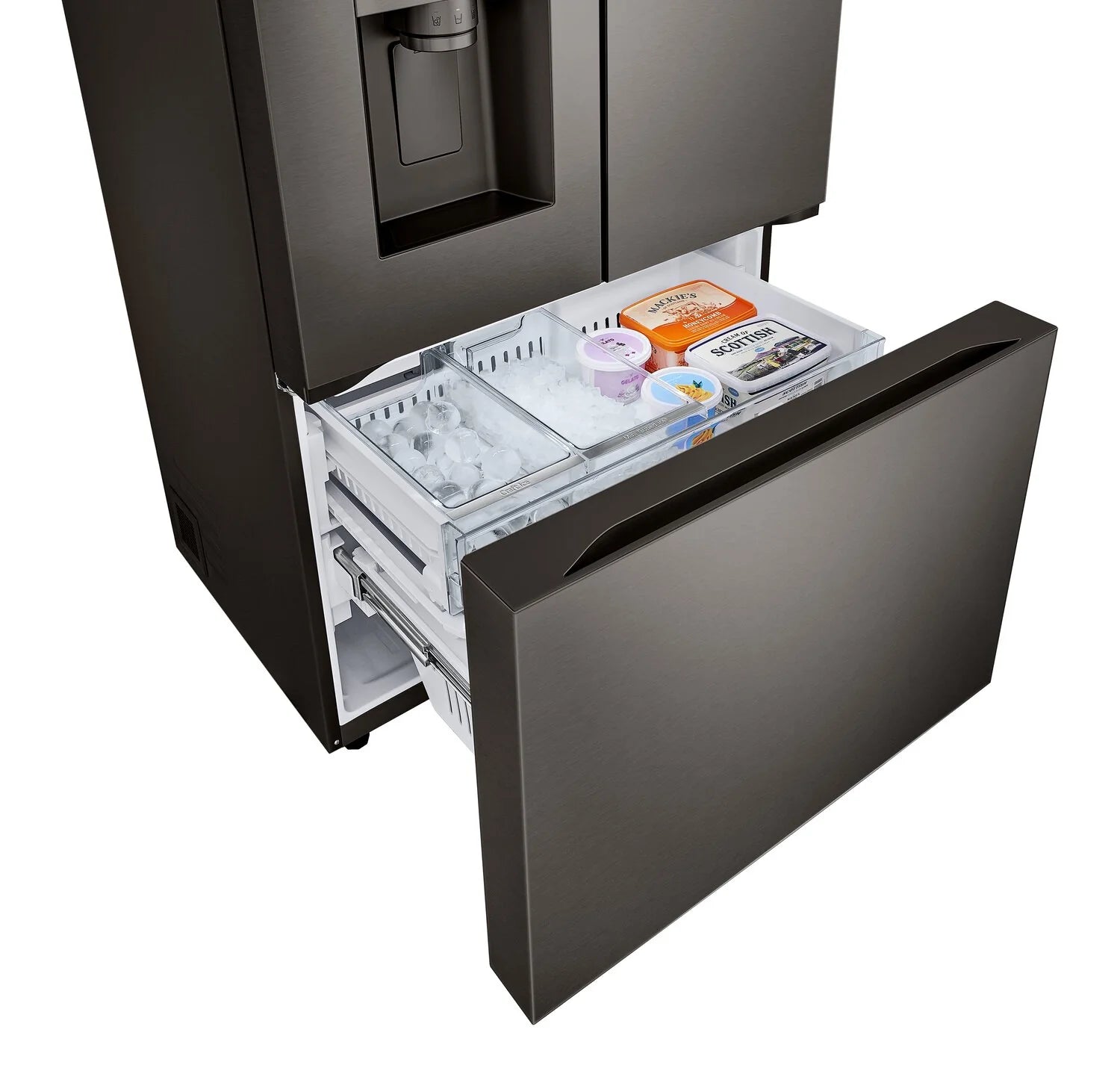 Réfrigérateur LG 26 pi³ Prof. Comptoir Inox Noir 4 Glaces