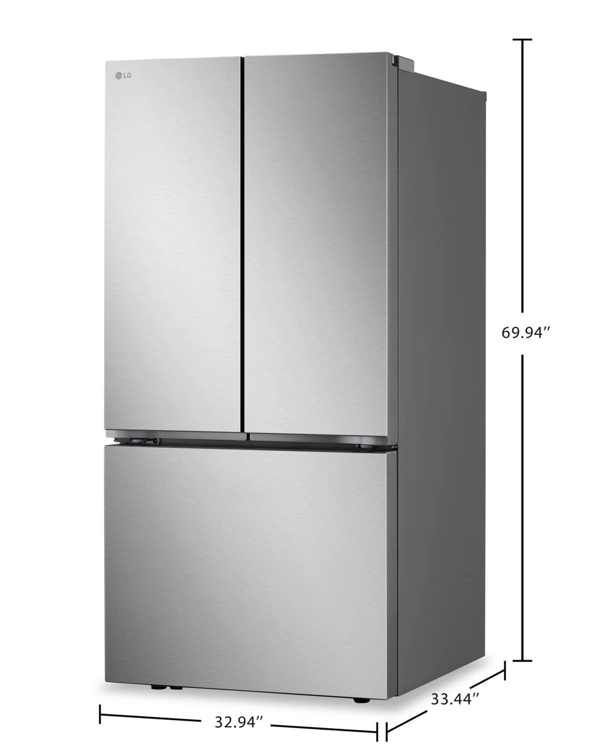 Réfrigérateur LG Smart 25 pi³ Portes Françaises 33" Inox