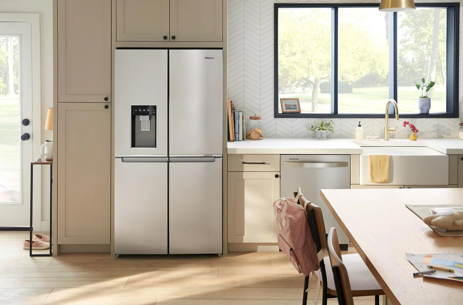 Réfrigérateur Whirlpool 19 pi³ 4 Portes 36" Inox Comptoir