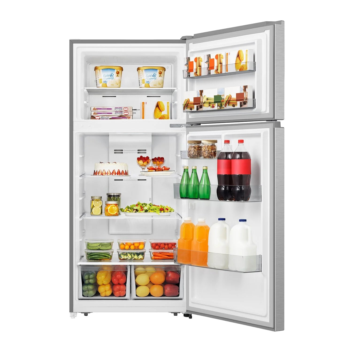 Réfrigérateur Hisense 30" 18 pi³ à Congélateur Supérieur Argenté sans Givre RT18A2FSD