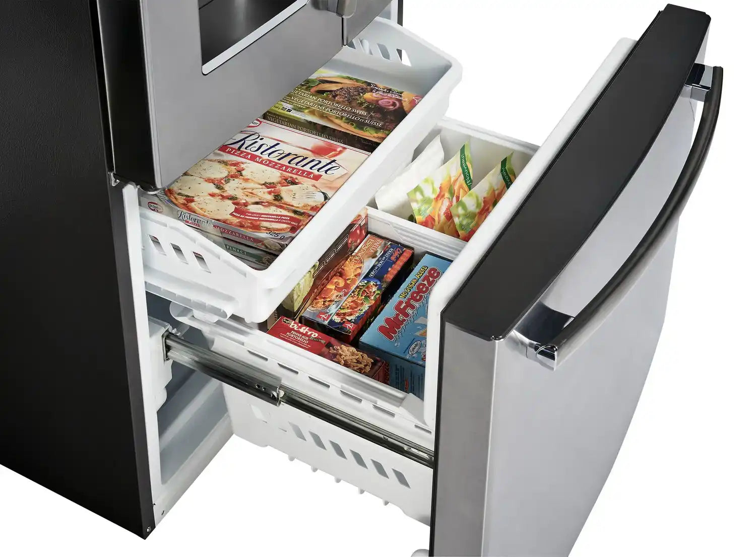 Réfrigérateur GE 17,5 pi³ Portes Françaises Inox 33 po