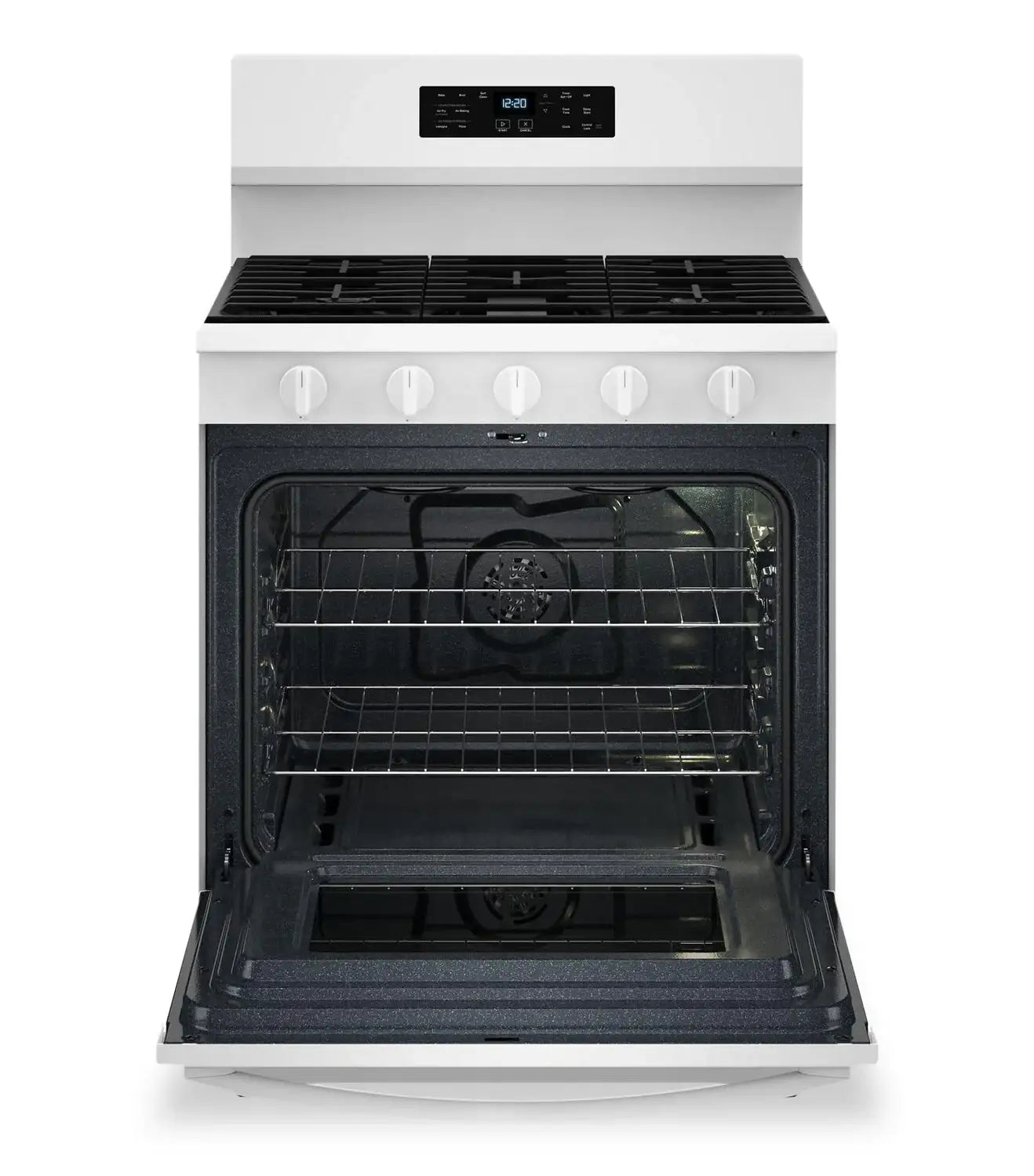 Cuisinière Whirlpool 30" 5 pi³ Gaz Air Fry Autonettoyante Inox Anti-traces WFGS5030RZ