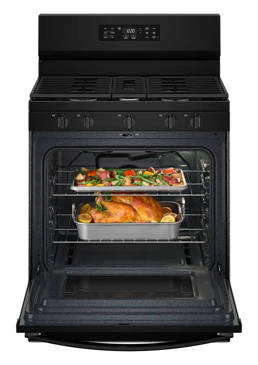 Cuisinière à gaz Whirlpool 5 pi³ Air Fry noire WFGS4530SB
