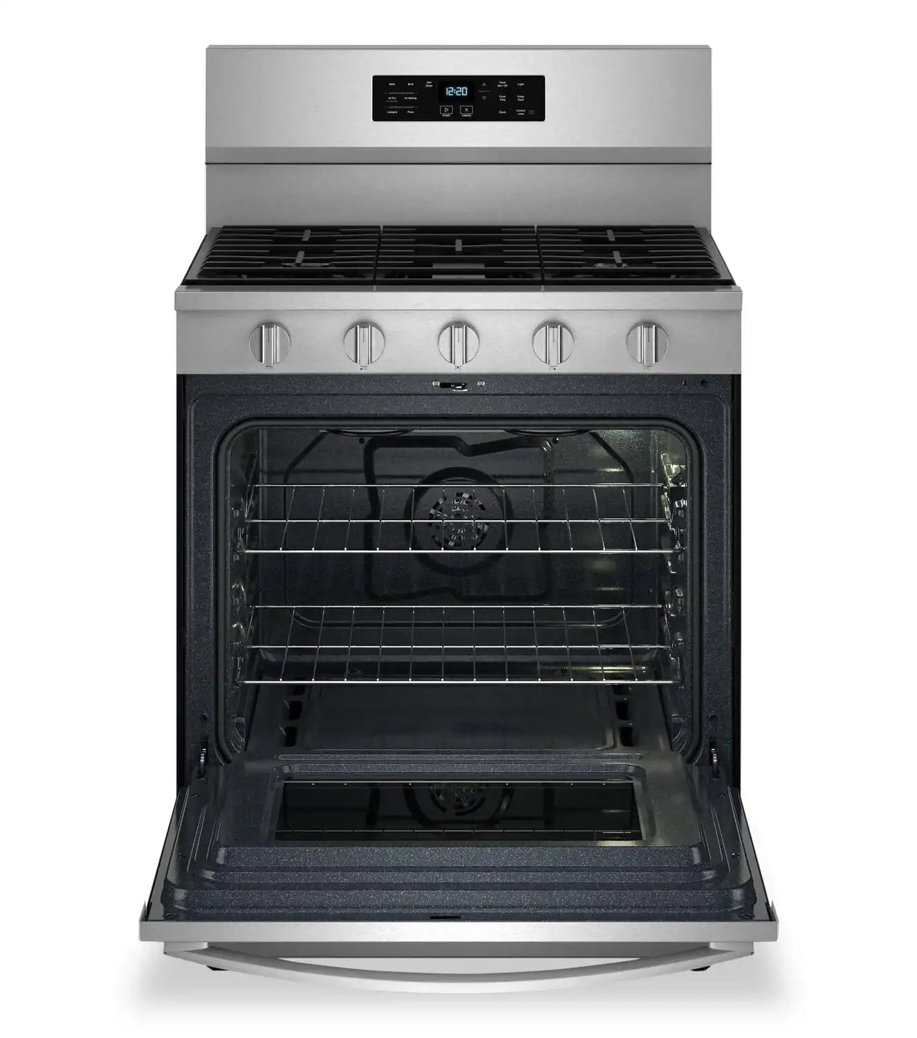 Cuisinière Whirlpool 30" 5 pi³ Gaz Air Fry Autonettoyante Inox Anti-traces WFGS5030RZ