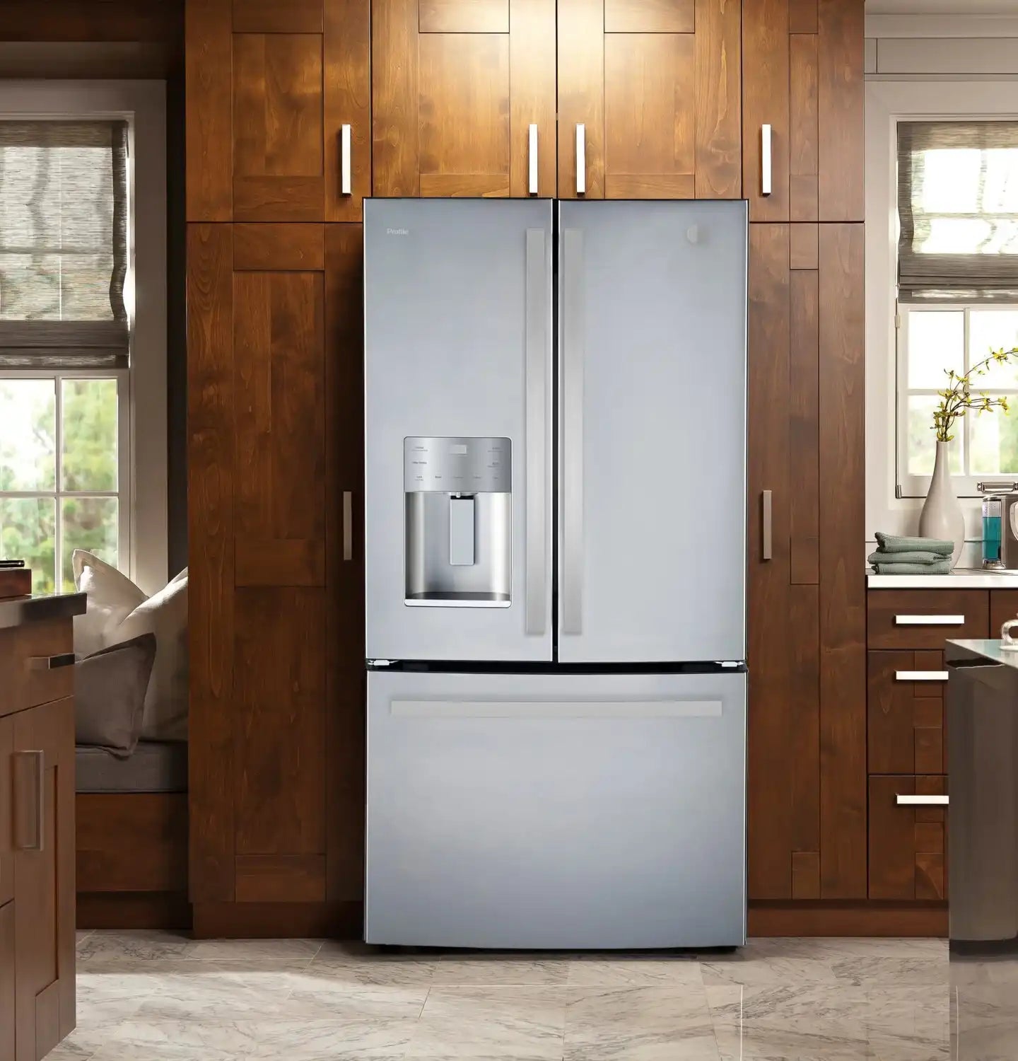 Réfrigérateur GE 23,6 pi³ Portes Françaises Inox 33"