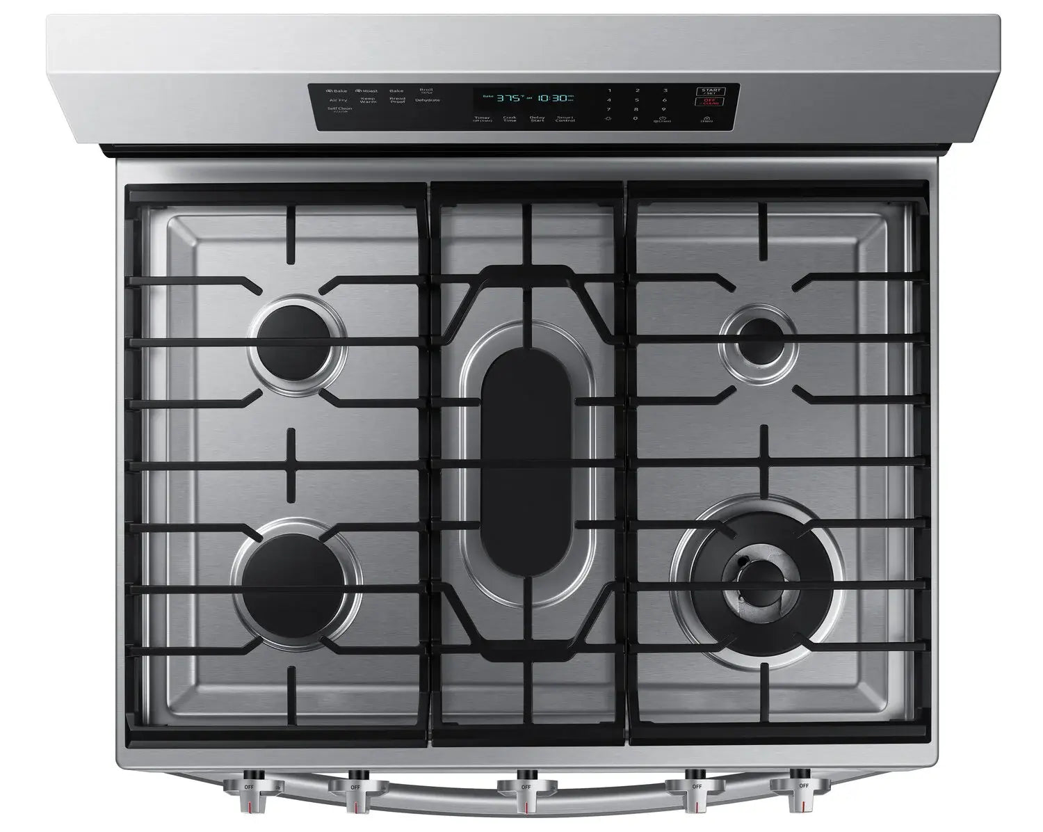 Cuisinière à gaz Samsung 30" 6 pi³ avec convection véritable et friture à air en inox NX60A6711SS