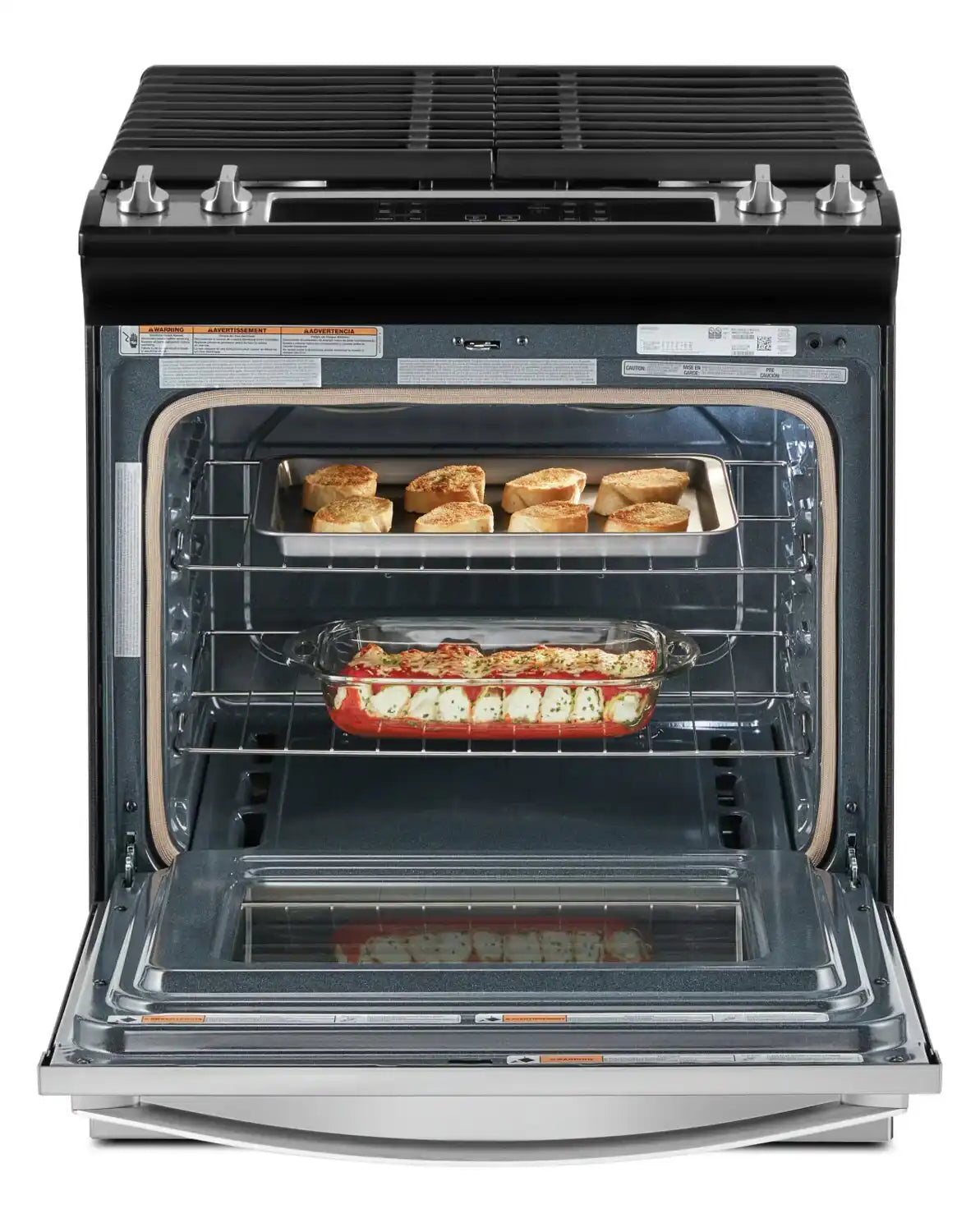 Cuisinière à gaz encastrable Whirlpool WEG515S0LS en acier inoxydable de 5 pi³