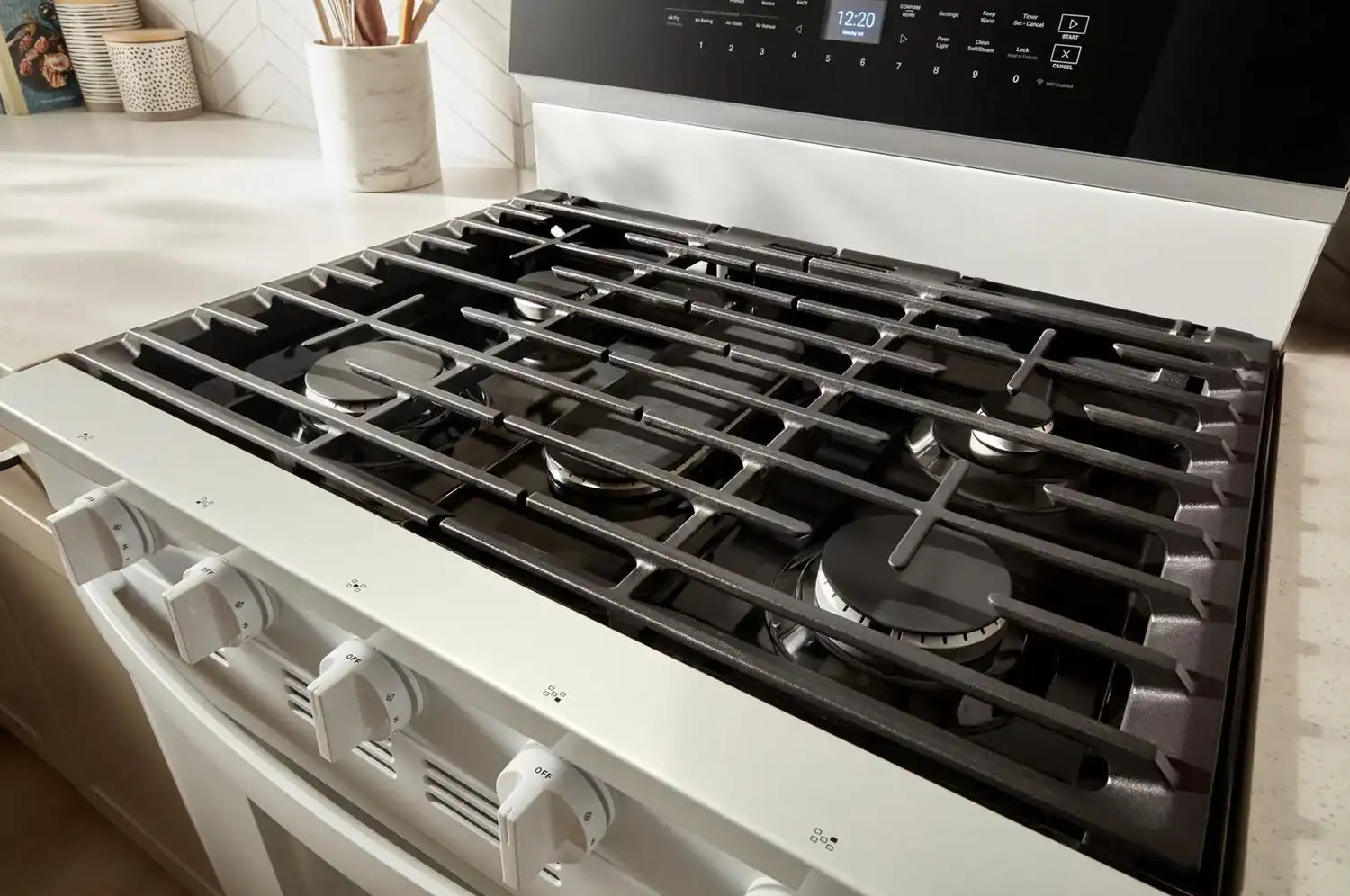 Cuisinière à gaz Whirlpool 5 pi³ Air Fry blanche WFGS7530RW