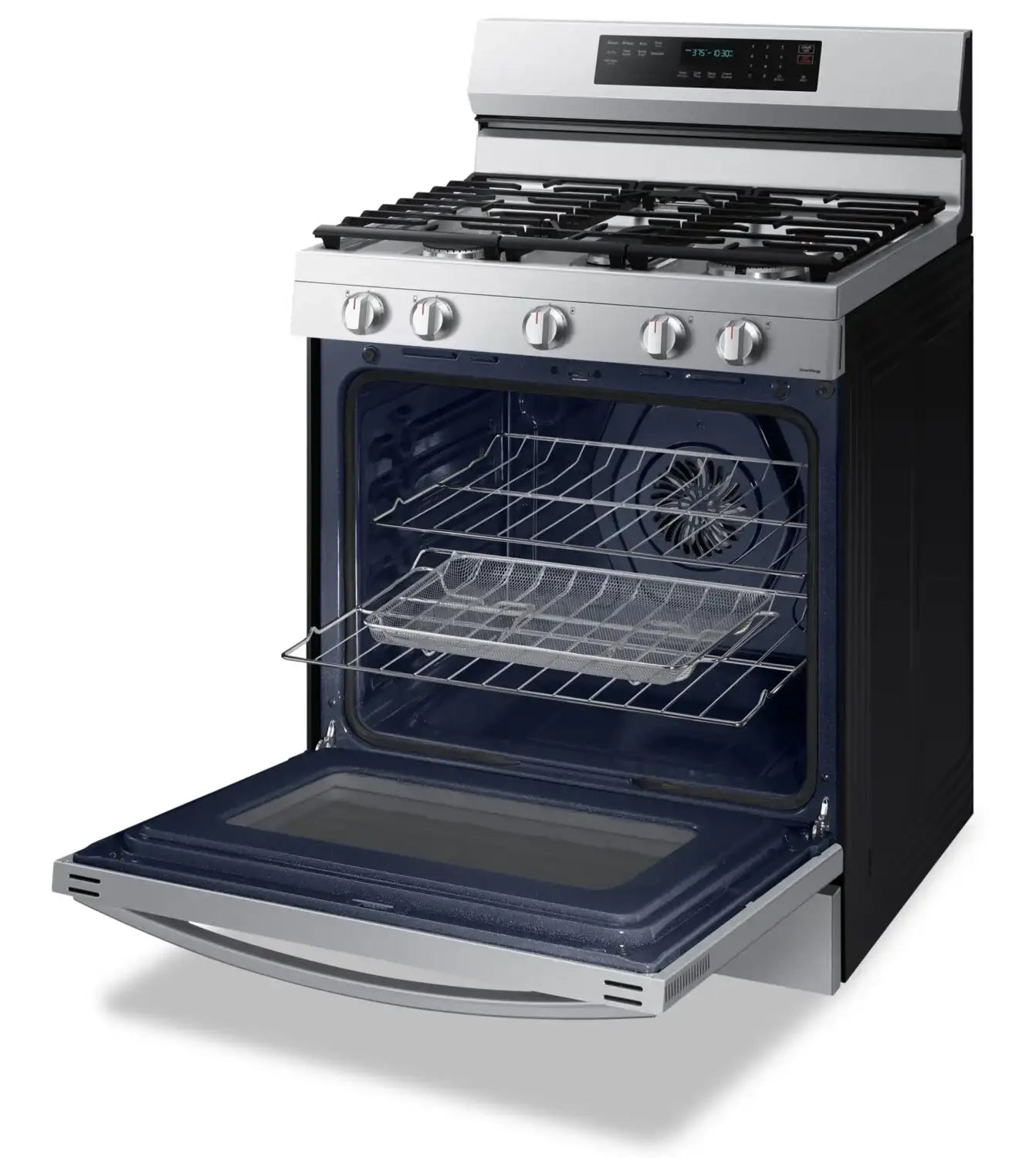 Cuisinière à gaz Samsung 30" 6 pi³ avec convection véritable et friture à air en inox NX60A6711SS
