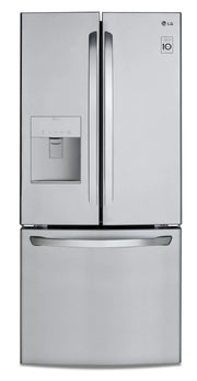 Réfrigérateur LG 30" 21,8 pi³ Portes Françaises Inox avec Distributeur Eau LRFWS2200S