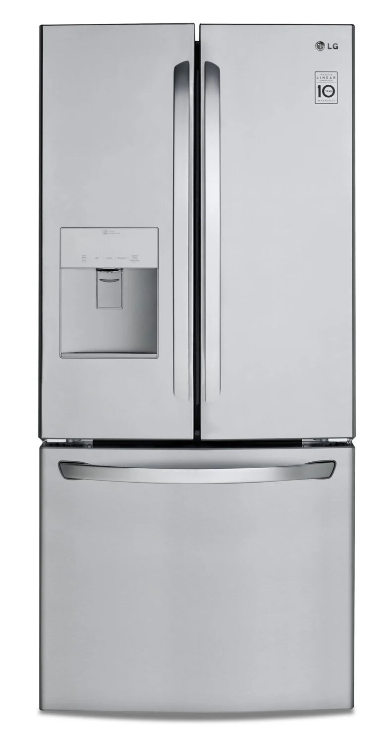 Réfrigérateur LG 30" 21,8 pi³ Portes Françaises Inox avec Distributeur Eau LRFWS2200S