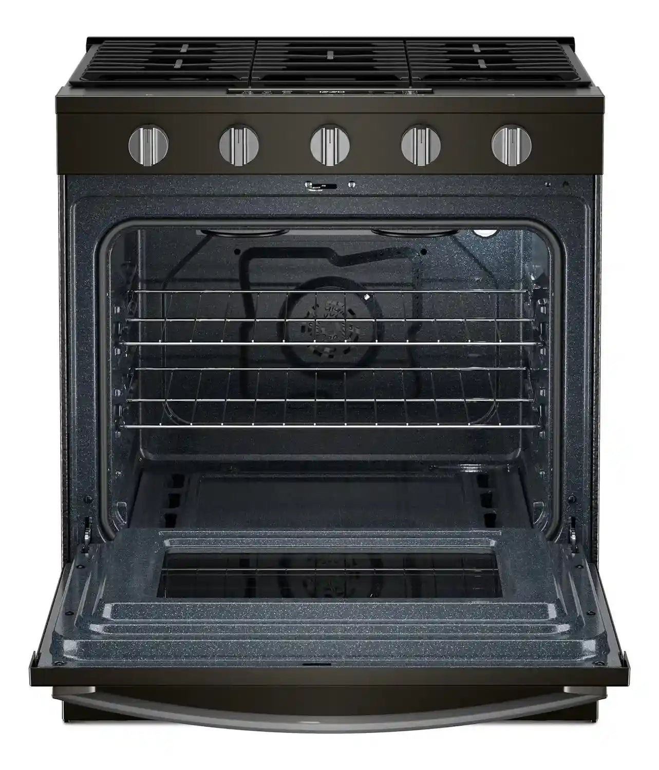 Cuisinière Whirlpool 30" 5 pi³ Gaz Air Fry Intelligente Inox Noir WSGS5030SV