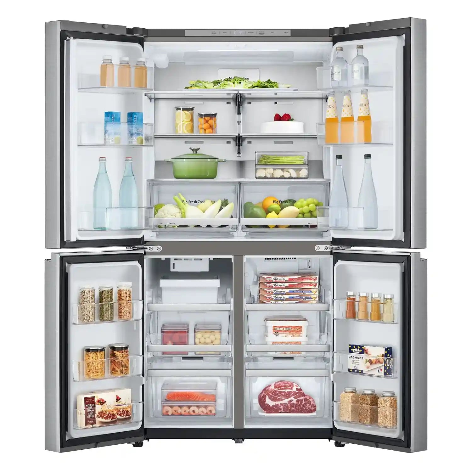LG 24 cu. ft. 4-Door French Door Counter-Depth Refrigerator in Stainless Steel