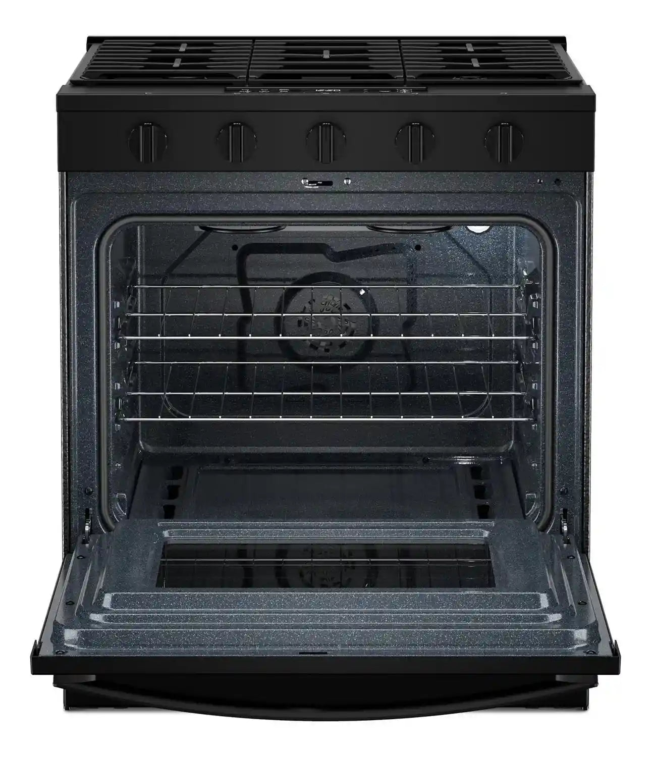 Cuisinière Whirlpool 30" 5 pi³ Gaz Air Fry Intelligente Inox Noir WSGS5030SV