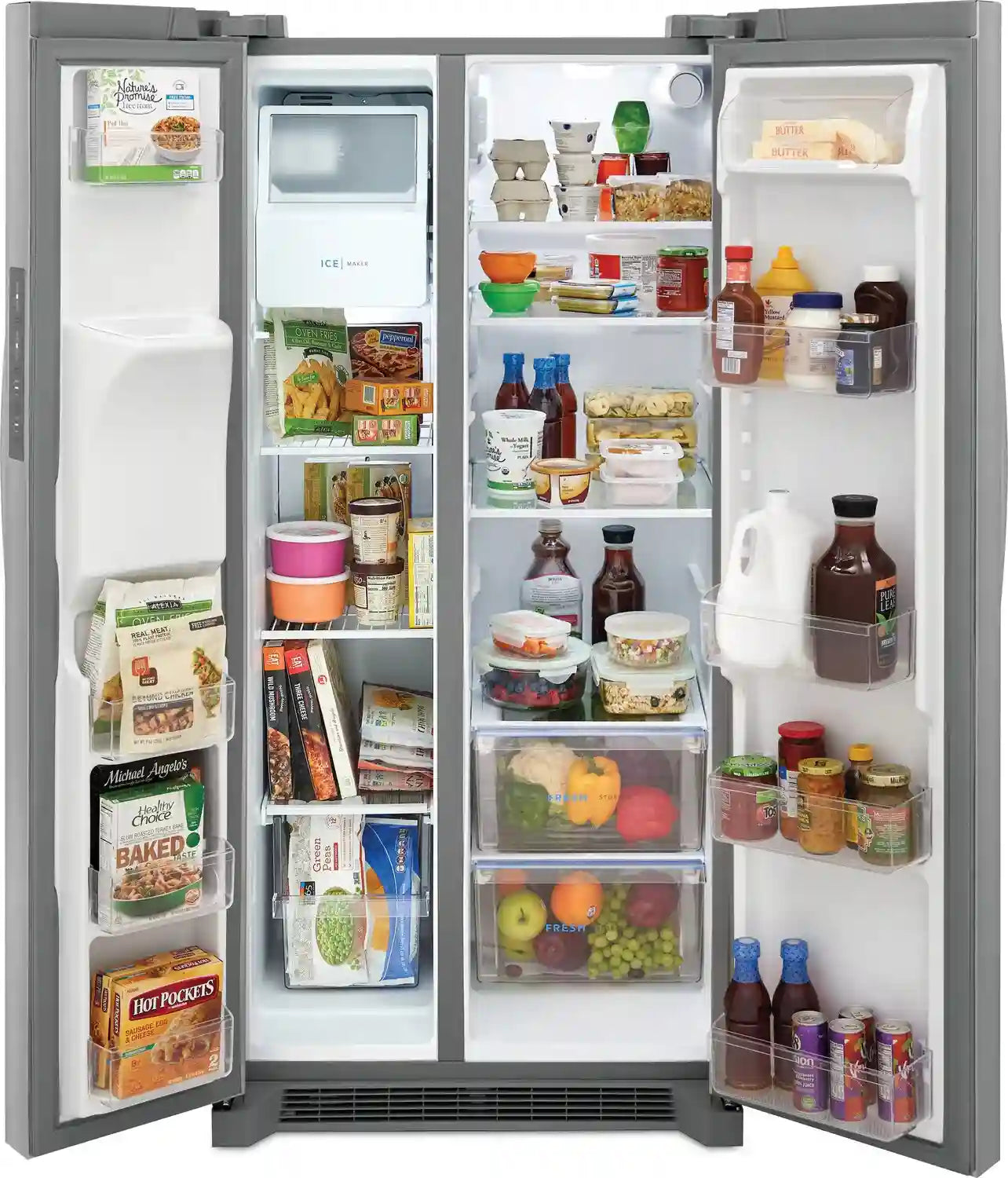 Frigidaire Réfrigérateur côte-à-côte de 33 po, 22,3 pi³ en acier inoxydable avec distributeur d'eau et de glaçons FRSS2323AS
