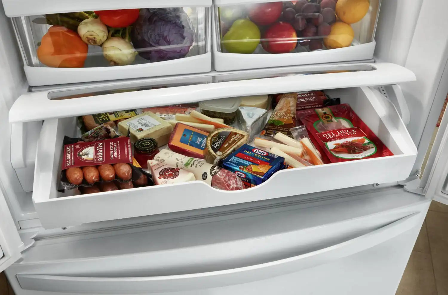 Réfrigérateur Whirlpool 33" 22,1 pi³ Portes Françaises Inox Anti-Traces WRFF5333PZ