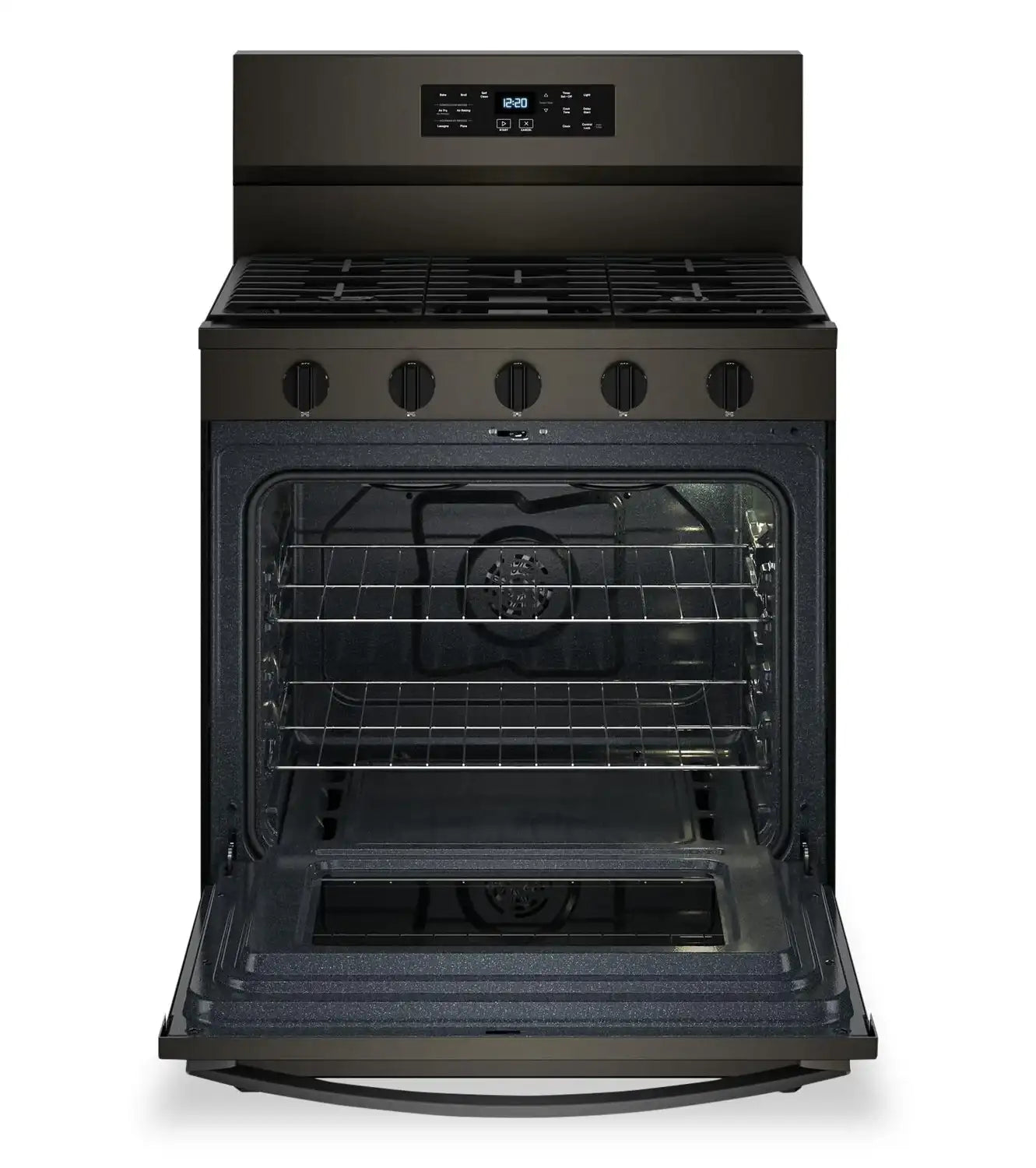 Cuisinière Whirlpool 30" 5 pi³ Gaz Air Fry Autonettoyante Inox Anti-traces WFGS5030RZ