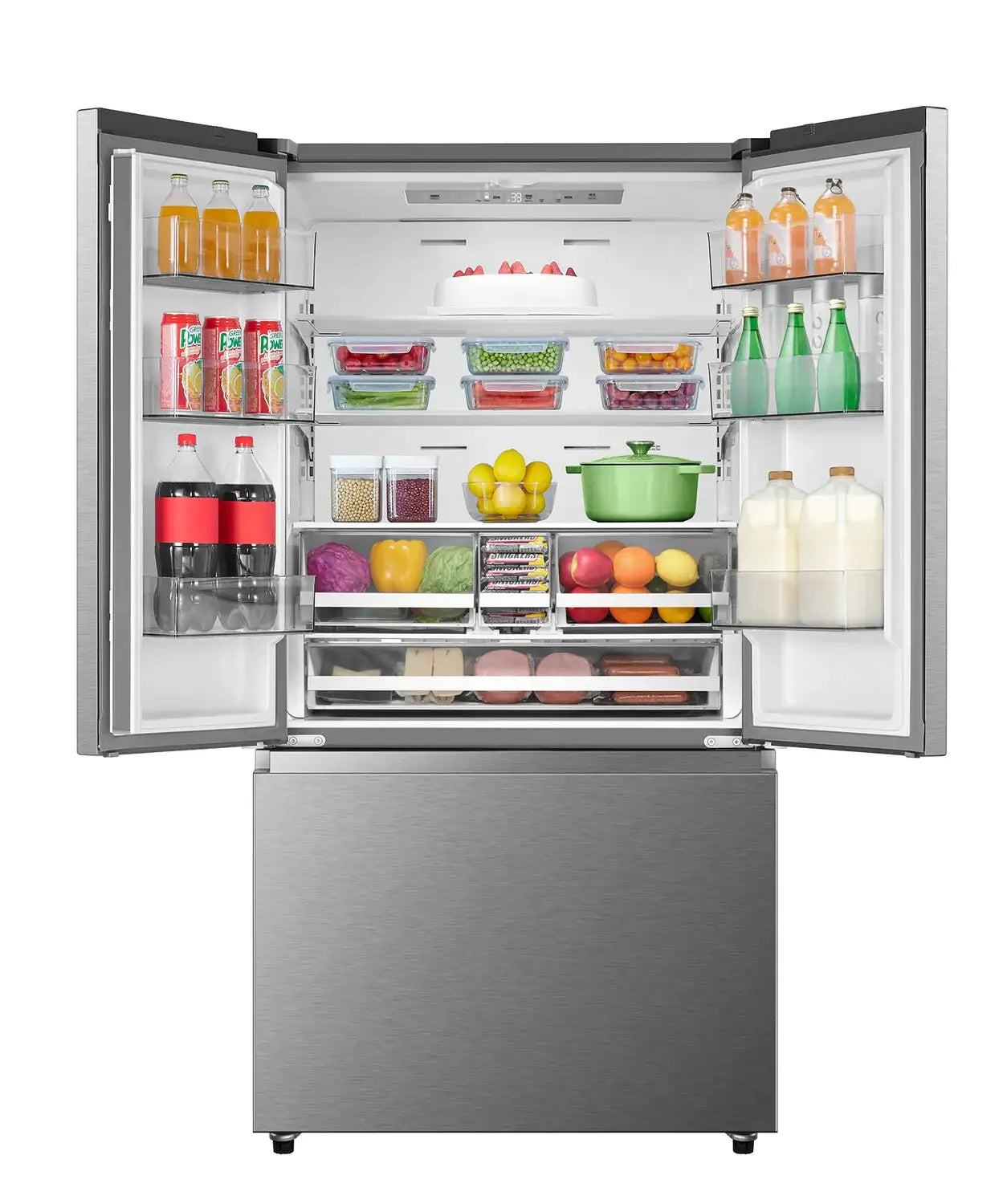 Réfrigérateur Hisense 22,5 pi³ Portes Françaises Inox 36"