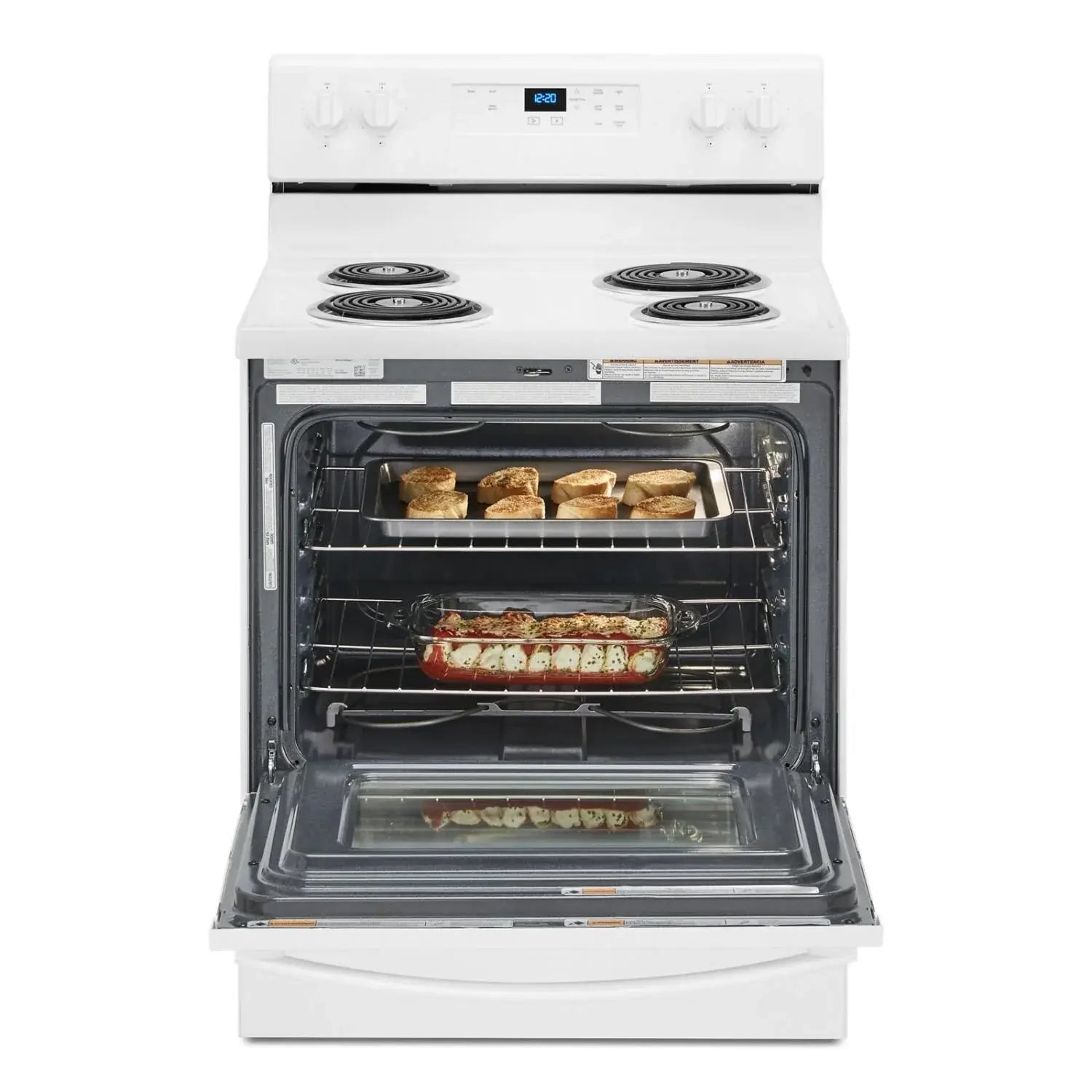 Cuisinière électrique Whirlpool 30 po 4,8 pi³ blanche à serpentins SpillGuard YWFC150M0JW