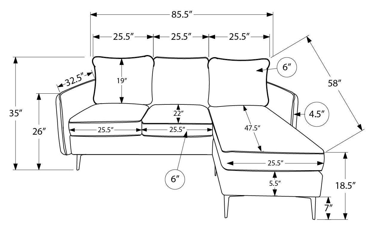 SOFA SECTIONAL - L/ARM FACING - BEIGE FABRIC #COACH-4 :8K15C04