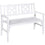 Banc de jardin pliable, banc de terrasse en bois 2 places, causeuse avec dossier et accoudoirs pour terrasse, porche ou balcon, blanc