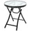 Table de patio ronde de 45,7 cm, table basse pliante avec plateau en verre trempé, table de bistro portable pour terrasse, balcon, jardin, bord de piscine