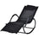 Chaise longue à bascule en textilène pour patio, siège inclinable d'extérieur à bascule Zero Gravity avec oreiller rembourré, noir