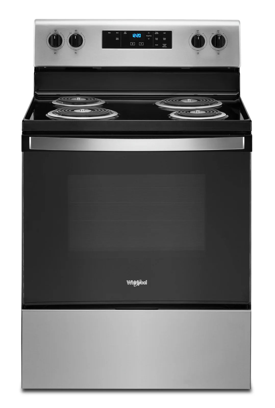 Cuisinière électrique autonettoyante en acier inoxydable Whirlpool de 30 po et 4,8 pi³ YWFC315S0JS