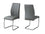 CHAISE DE SALLE A MANGER - 2PCS / 39"H / SIMILI-CUIR GRIS / METAL 