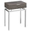 TABLE D'APPOINT - 24"H / FONCE TAUPE / METAL CHROME 